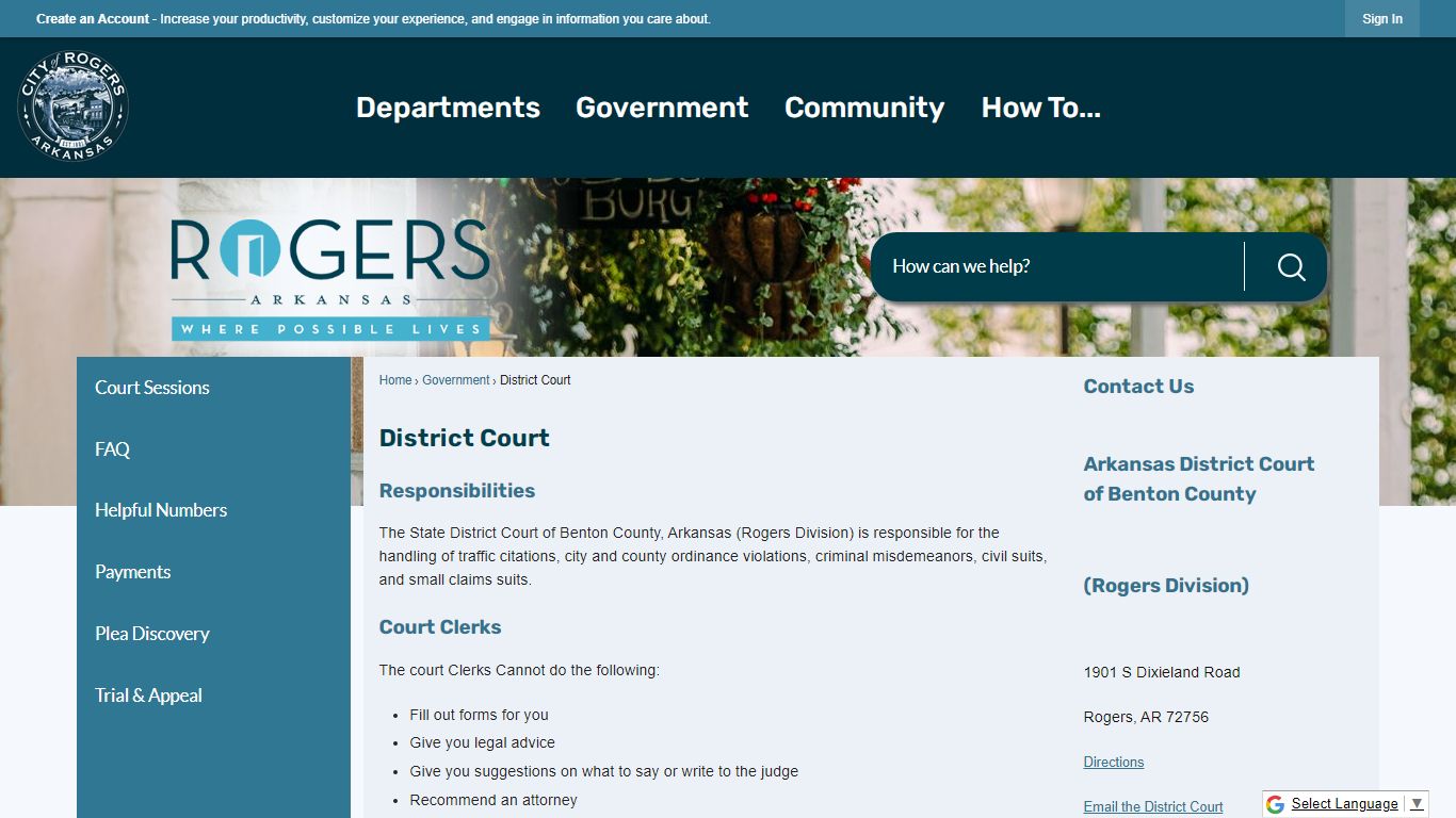 District Court | Rogers, AR - Official Website