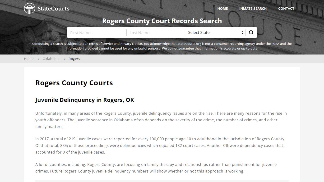 Rogers County, OK Courts - Records & Cases - StateCourts